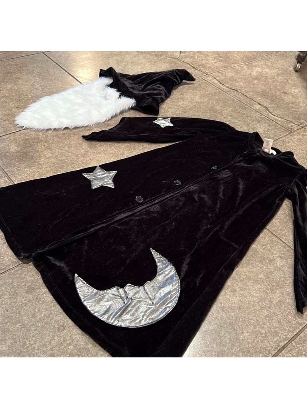Pottery Barn Kids Midnight Wizard Witch Costume 4-6T - cloak, beard & hat